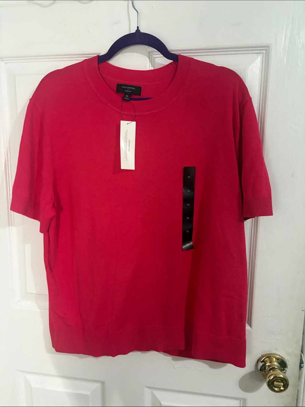 Banana Republic Bright Red Short-Sleeve Knit Tee